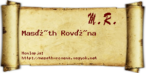 Masáth Rovéna névjegykártya